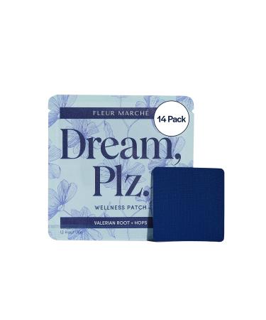 Fleur Marche Dream Plz Botanical Sleep Patch - Better ZZZ's with Valerian Root L-Theanine Lavender Oil & Hops - Natural Sedative - Highly Bioavailable - 14 Patches 1 Count (Pack of 14)
