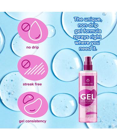 Gel Lens Cleaner Kit - Alcohol & Ammonia Free |16 ounces (8oz x 2) Eye Glasses Cleaner Gel Spray + 2 Microfiber Cleaning Cloths | Safe for AR Coated & All Lenses  Screens  Electronics (Blue) - Buy Online on GoSupps.com