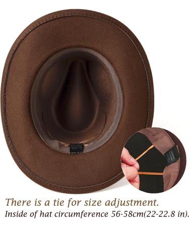 HUDANHUWEI Western Cowboy Hat - Wide Brim Outdoor Fedora in Coffee - Buy Online on GoSupps.com