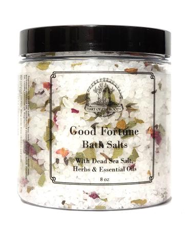 Good Fortune Herbal Bath Salts 8 oz | Art of the Root | Therapeutic Relaxing Soaking  Handmade with Herbs & Essential Oils | Metaphysical  Wiccan  Pagan  & Magick | Blessing  Luck & Prosperity Rituals