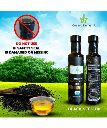 USDA Organic Black Seed Oil 8.4 Fl Oz - Cold Pressed 100% Virgin Oil - Glass Bottle - Omega 3 6 9 - Nigella Sativa Black Cumin - Antioxidant for Immune Support, Joints, Digestion, Hair & Skin - Buy Online on GoSupps.com