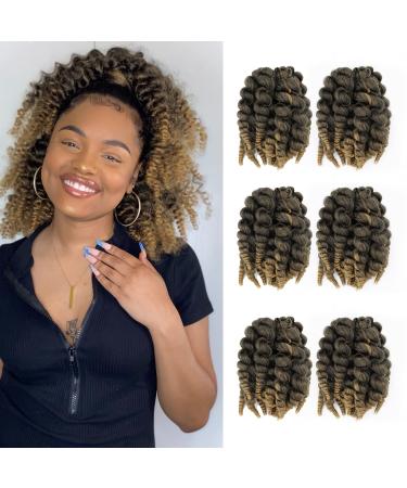 Darling Flexi Rod Curls 6X Crochet Hair Extensions, (3 packs of 2x per pack) , Natural & Soft Texture, Fluffy Wand Curl, 14 Inch, #1/27 14 Inch (Pack of 3) #1/27