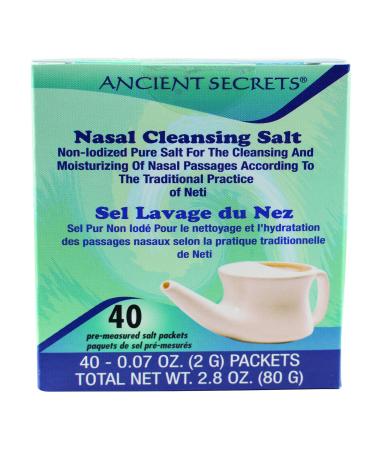 Ancient Secrets Nasal Cleansing Salt 40 packet 0.25 Boxes (Pack of 8)