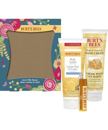 Burt's Bees Gifts 3 Skincare Products Sweet Like Honey Spring Set - Honey Lip Balm Milk and Honey Body Lotion & Honey Grapeseed Hand Cream - Buy Online on GoSupps.com