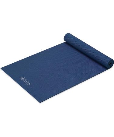 Gaiam Essentials Premium Yoga Mat with Carrier Sling - 72 L x 24 W x 1/4 Thick - Navy - Buy Online on GoSupps.com