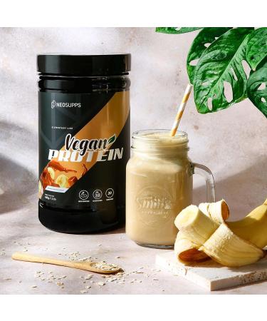 Neosupps Vegan Protein Powder - Banana Caramel 600g | High-Quality Plant-Based Protein with B12 & Sugar-Free - Buy Online on GoSupps.com