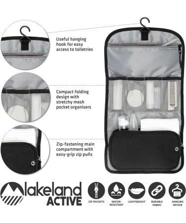 Lakeland Active Eskdale Hanging Travel Toiletry Bag - Black for Men & Women - Buy Online on GoSupps.com