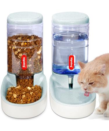 UniqueFit Pets Cats Dogs Automatic Waterer and Food Feeder 3.8 L with 1 Water Dispenser and 1 Pet Automatic Feeder A-gray