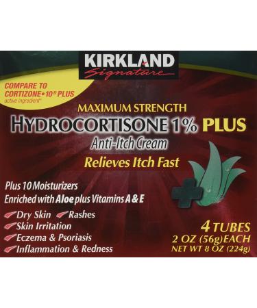Kirkland Hydrocortisone %1 Cream 4 Tubes 2oz Each