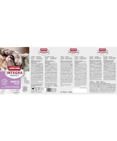 Animonda Integra Protect Wet Cat Food - Diabetes Care Adult Mix Pack 6 x 100g - Optimal Nutrition for Cats - Buy Online on GoSupps.com