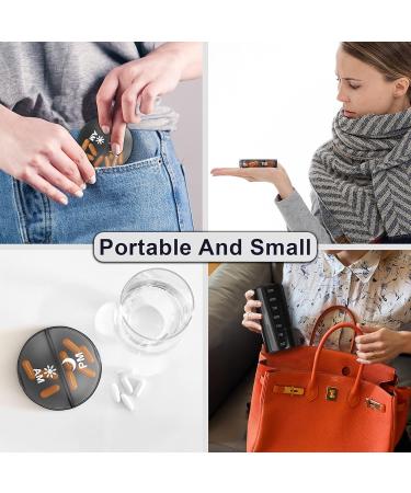 Weekly Pill Organizer 2x Daily Large Travel Pill Box for Vitamins & Supplements Airtight Lid Lock & Portable 7-Day Case (Black - Buy Online on GoSupps.com