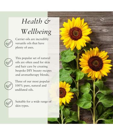 Organic Carrier Oils Set - Sweet Almond, Sunflower, Apricot Kernel - 3 x 100ml Glass Bottles | Absolute Aromas - Buy Online on GoSupps.com