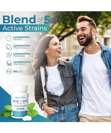 Oral Probiotics for Bad Breath, Gingivitis, Strep Throat, Tonsil Stones, Teeth and Gums - 6 Billion CFU Dental Probiotic with L. Reuteri, L. Plantarum, BLIS K12 - Buy Online on GoSupps.com