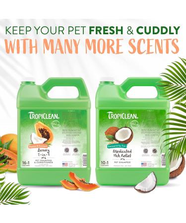 Tropiclean Luxury 2-in-1 Shampoo for Pets - Papaya & Coconut 3.78L | Soap-Free Moisturizing Cleanser for Dogs & Cats - Buy Online on GoSupps.com