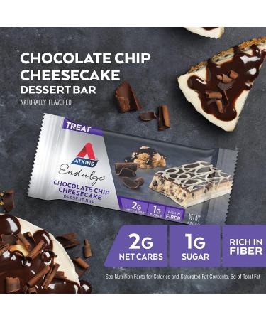 Atkins Endulge Chocolate Chip Cheesecake Dessert Bar - Keto-Friendly (30 Bars) - Buy Online on GoSupps.com