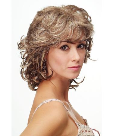 WIG ME UP DW573-12-26 Medium Length Brown Blonde Highlights Wig - 80s Diva Curly Wavy Style for Ladies | International Shipping Available - Buy Online on GoSupps.com