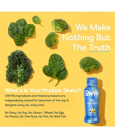 OWYN Vegan Protein Shake - Smooth Vanilla, 20g Plant Protein, 12 Pack, Gluten-Free, Non-GMO - Buy Online on GoSupps.com