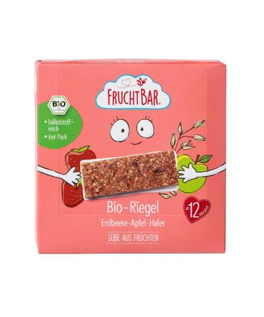 Fertile organic fruit bar with strawberry apple and oats 36 fruit bars snack for babies from 12 months & children without adding sugar 6 x 6 pieces