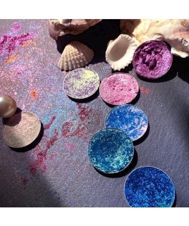 DE'LANCI Glitter Eyeshadow Palette - Bright Duochrome Sparkle, Vegan & Cruelty Free Single Shades in Pink/Cyan Green - 2G Peachy Girl - Buy Online on GoSupps.com