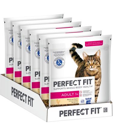 PERFECT FIT Adult dry food for adult cats from 1 year - Chicken 750g (6 bags) Chicken 4.5 kg (1 pack) - Buy Online on GoSupps.com