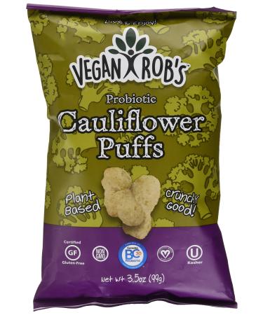 Vegan Rob's Puffs Cauliflower Probiotic, 3.5 Ounce, 0.21 Pound