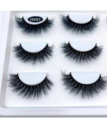 HBZGTLAD NEW 6 Pairs 18-25mm 3D Mink Lashes Bulk Fluffy Natural False Eyelashes Thick Dramatic Mink Eyelashes Wholesale maquiagem (6pairs-001)
