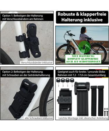 Buy Kohlburg 1kg Folding Bicycle Lock - Maximum Security 89cm Model Vienna for Bikes & E-scooters - Buy Online on GoSupps.com