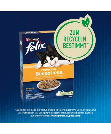 FELIX Farmhouse Sensations Dry Cat Food with Chicken & Turkey - 1kg Pack | International Shipping Available - Buy Online on GoSupps.com