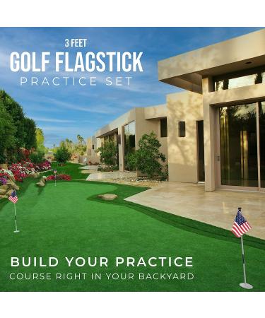 WATSY USA Golf Flagstick Practice Mini Putting Green Flags - Portable 2-Section Design for Home Training - USA Set of 1 - Buy Online on GoSupps.com