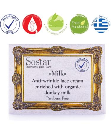 Sostar Anti-Wrinkle Face Day Cream with Donkey Milk Intensive Natural Anti-Aging Face Cream That Reduces Signs Of Ageing - Suitable for Mature & All Skin Types. - Buy Online on GoSupps.com