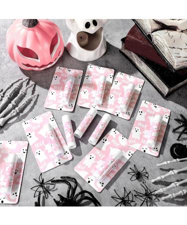 Heigble 24 Pcs Halloween Party Decoration Pink Ghost Lip Balms Bulk Baby Shower Party Favors for Guest Gift Set Travel Size Lip Balm Halloween Birthday Favors Decorations - Buy Online on GoSupps.com