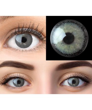 Glamlens Mirel Dark Gray gray + container |Very strongly covering natural gray contact lenses colored |Colored silicone hydrogel |1 pair (2 pieces) |Dia 14.00 |Without starch - Buy Online on GoSupps.com
