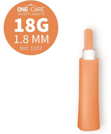 ONE-Care Safety Lancets 18G x 2.0mm - Contact-Activated 100ct for Safe Blood Sampling | International Shipping Available - Buy Online on GoSupps.com