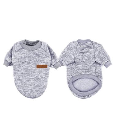 Mosucoirl Pets Cat dog sweater winter dog sweater litter clothing comfortable fleece polluting coat costume warm sweater clothing for puppies small medium dog gray s gray