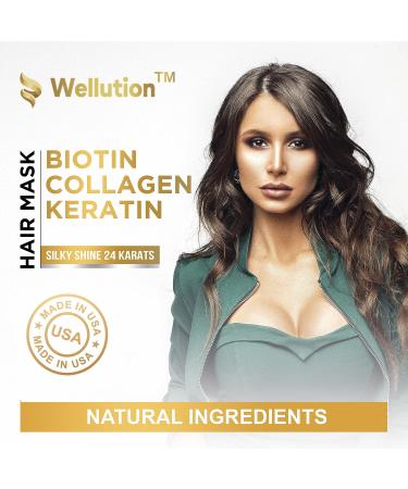 Biotin Collagen Keratin Treatment - USA Made Natural Hair Mask for Repair & Nourishment - 8 oz - Buy Online on GoSupps.com