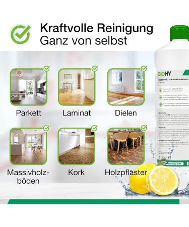 Biohy Wischroboter Cleaning Agent (2x1L) | Soil Cleaner for Wooden Floors | Laminate & Parquet Care | Strip-Free Shine | Low-Foam Concentrate - Buy Online on GoSupps.com