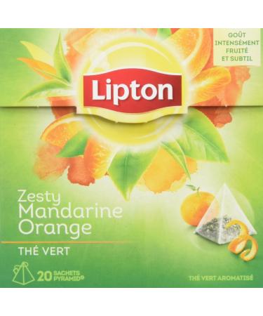 Lipton Green Tea Mandarin Orange 20 Sachets 36g - Pack of 3