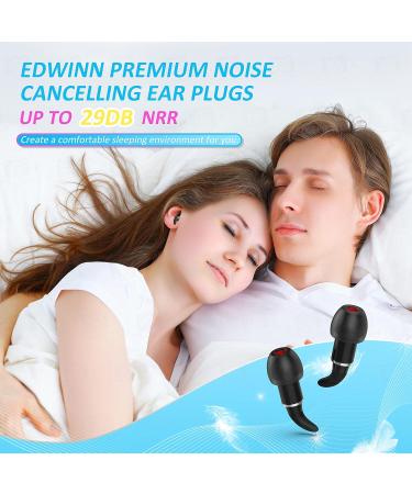Edwinn Noise Reduction Ear Plugs - 29dB NRR Reusable Ear Plugs for Sleep Concerts Motorcycles Work Travel & Hearing Protection with 4 Pairs of Ear Tips (S/L) - Buy Online on GoSupps.com