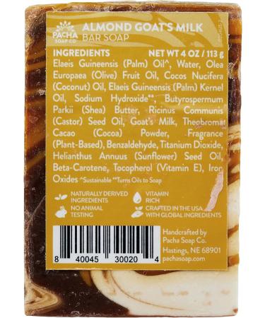 PACHA SOAP Almond Goat's Milk Bar Soap - Natural Moisturizing 4 OZ | Buy Internationally - Soft Nourishing Skincare - Buy Online on GoSupps.com