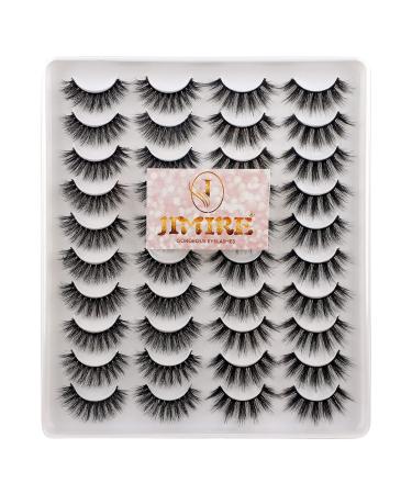 JIMIRE 20 Pairs Mixed Fluffy & Natural Volume False Eyelashes - Wispy Faux Mink Lashes Pack - Buy Online on GoSupps.com