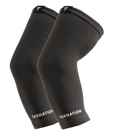 Gornation Ellenbogen bandages - Elastic bandages for men & women - Elbow Sleeves for Calisthenics bodybuilding fitness - 1 pair gray l l gray
