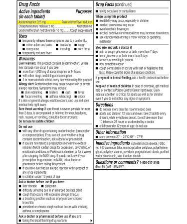 Coricidin HBP Multi-Symptom Relief Tablets - Decongestant-Free Flu Medicine for High Blood Pressure - 48 Count (2x24ct - Buy Online on GoSupps.com