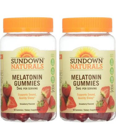 Sundown Naturals Melatonin Gummies Strawberry Flavored 5 mg 60 Gummies - Buy Online on GoSupps.com