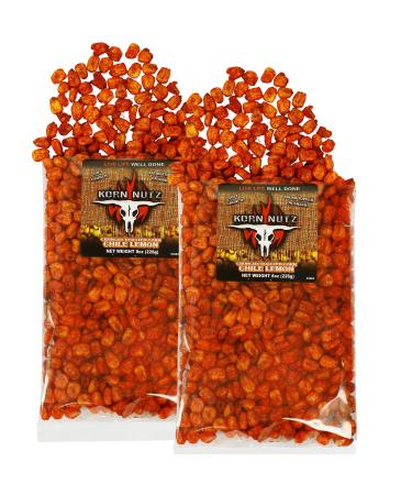 Chile Lemon Crunchy Corn Kernels | Soft Crunch Chili Toasted Corn | Roasted Corn Made in the USA | Runnin Wild Foods | 1-pound total (Box of 2 bags, 8oz each), Korn Nutz Chile Lemon 1 Pound (Pack of 2) - Buy Online on GoSupps.com
