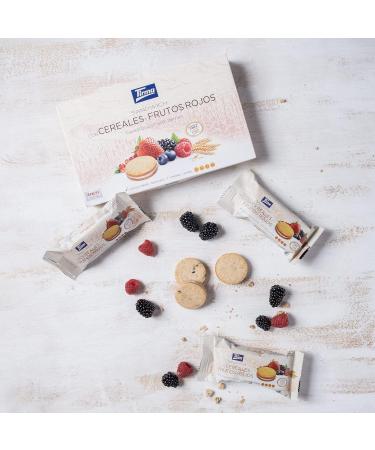 Tirma Cereal and Red Fruit Sandwich 4 x 45g | Biscuits Filled with Red Fruits | Healthy and Vegetarian Snack | Practical and Gourmet Snack | Ideal for Snacks and Sweet Breaks - Buy Online on GoSupps.com