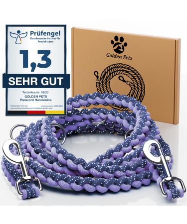 Test grade: very good - dog leash reflecting i 2m adjustable weatherproof & tearproof up to 250 kg i paracord Kleine Umh ngeleine I small - large dogs navy - lilac lilac 2 m dogs from 15 kg