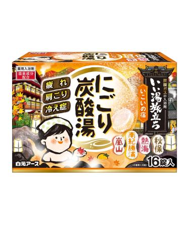 Hakumoto Earth Good Water Travel Nigori Carbonated Hot Water Ikoi no Yado 16 Tablets Carbonated Bath Salt Nigori-yu Hot Spring Type (Quasi-drug)