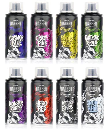 Barber Marmara Hairdresser Colour Hair Spray - Green 150 ml - Hair Colour Spray for Dressing & Make-Up for Carnival Fancy Dress Halloween & Theme Party - Washable Hair Colour Green 5.1 Fl Oz (Pack of 1) - Buy Online on GoSupps.com