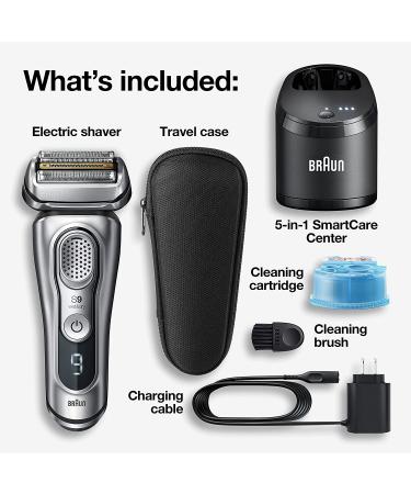 Braun Electric Razor for Men with Precision Beard Trimmer, Rechargeable Wet & Dry Foil Shaver - 9370cc | Silver | Clean & Charge Station, Travel Case | 3-Piece Set - Buy Online on GoSupps.com