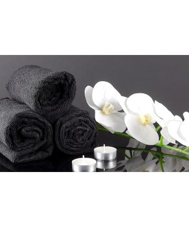 Cotton Salon Towels 12-Pack Black 16x27 inches - Soft Absorbent Quick Dry Hand Towel for Gym, Salon, Spa - 100% Cotton - Buy Online on GoSupps.com